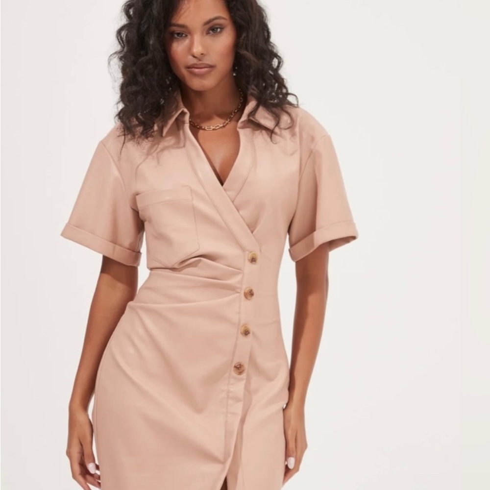 Astr Button-Down Midi Dress